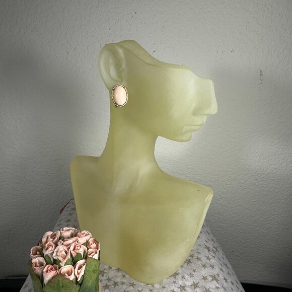 14K Gold and Genuine Coral French Clip Earrings - Picture 1 of 6